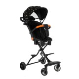 Carucior Sport Pliabil KD-2010 pentru copii, ideal pentru calatorii, 6&ndash;36 luni, negru