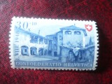 Timbru Elvetia 1948 Pro Patria val. 30+10c ,pete pe guma