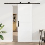 Ușa glisantă cu set de accesorii alb 78x211 cm din lemn masiv de pin