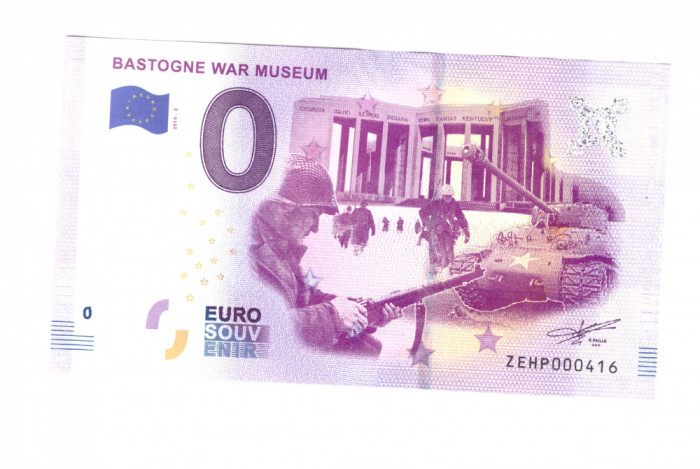 Bancnota souvenir Belgia 0 euro Bastone War Museum 2019-2, UNC