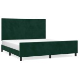 Cumpara ieftin Cadru de pat cu tablie, verde inchis, 180x200 cm, catifea