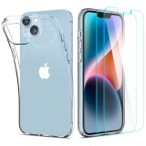 [Pachet 360&Atilde;&sbquo;&Acirc;&deg;] Husa + 2x folie iPhone 14 Plus Spigen Crystal Pack, clear