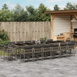 Cumpara ieftin Gossi set mobilier de gradina cu perne, 17 piese, gri, poliratan