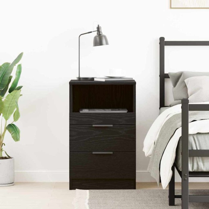 vidaXL Dulap de noapte Stejar negru 40 x 35 x 65 cm Lemn compozit 862741
