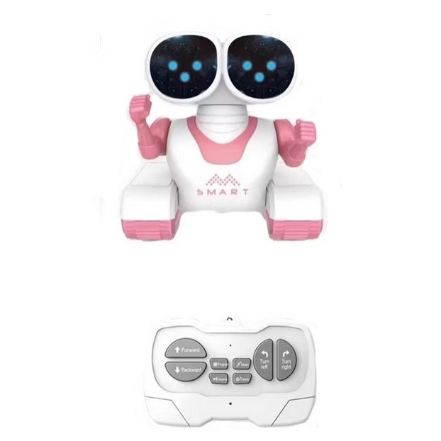 Jucarie interactiva robot inteligent muzical cu telecomanda, roz