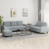 VidaXL Set de canapele, 3 piese, gri deschis, textil