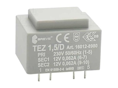 Transformator PCB &amp;icirc;ncapsulat 1.5VA 230V AC foto