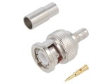 Mufă BNC Tată Drept 50&Omega; Crimpat PTFE Aurit