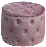 Cumpara ieftin Taburet catifea roz 50 x 40 cm