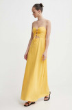 Billabong rochie din amestec de in X It&#039;s Now Cool culoarea galben, maxi, evazati, ABJWD00681