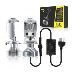 Set de becuri cree canbus Y6- H4 cu proiector integrat,90W foto