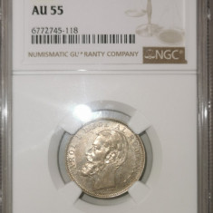 Moneda Romania 1 leu 1894 NGC AU55