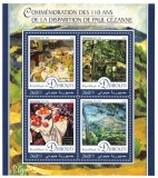 DJIBOUTI 2016 - Picturi, Paul Cezanne / colita+bloc MNH (2 img)