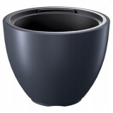 Cumpara ieftin Ghiveci Decorativ Rotund Antracit 30x23 cm Heos Prosperplast, Interior/Exterior, Gradina, Terasa, Balcon, Plastic, Rezistent Inghet/Caldura