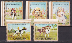 Ajman 1972 fauna caini MI 1538-1541 MNH foto