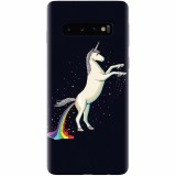Husa silicon pentru Samsung Galaxy S10 Plus, Unicorn Shitting Rainbows