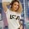 U828-2 Tricou casual cu imprimeu text &quot;love&quot;