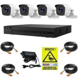 Kit supraveghere Hikvision Hilook, 4 camere 2MP, IR 20m, DVR 4 canale, 4MP, Accesorii, Autocolant Rovision SafetyGuard Surveillance