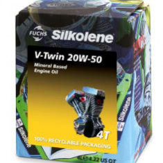 Ulei Motor 4T SILKOLENE V-Twin 20W50 4l, API SJ JASO MA-2 Mineral bio-degradable packaging; recommended for cruisers with large V-twin engines