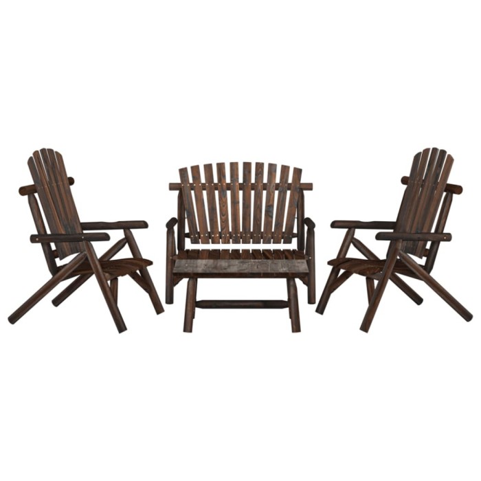Gossi set mobilier de gradina, 4 piese, lemn masiv de molid