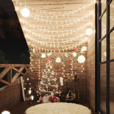 vidalXL Ghirlanda luminoasa, 400 LED-uri, alb cald, 8 functii, 40 m GartenMobel Dekor foto