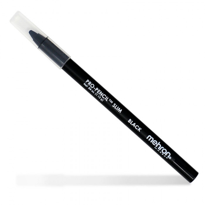 Creion pentru ochi și spr&acirc;ncene Mehron Pro Pencil Slim, 1.13g - 114S-Black