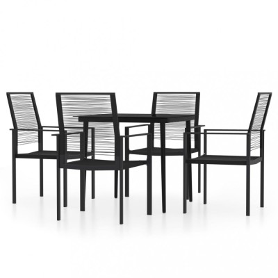 Set de servit masa pentru gradina, 5 piese, negru foto