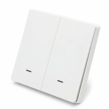 Intrerupator smart Wi‑Fi dublu alb &icirc;ncastrat, 10A, Tuya, Alexa