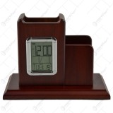 Suport pentru birou cu doua compartimente si ceas electronic