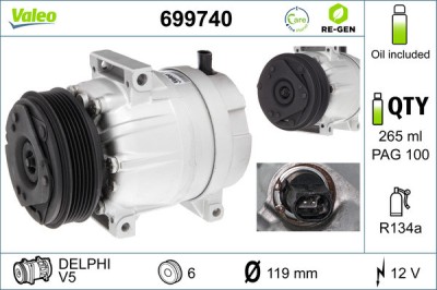 VALEO 699740 VALEO RE-GEN REMANUFACTURED Compresor, climatizare foto