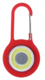 Cumpara ieftin Mini dispozitiv iluminare LED cu clips carabiniera, portabil, 3 functii lumina, rosu, 8x4 cm