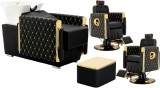 Set scafa coafor profesionala unitate spalare 2 scaune coafura suport hidraulic pivotant picioare accesorii bol ceramic