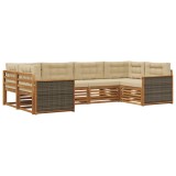 vidaXL Set de canapele de exterior cu pernă 6 pcs Natural și Bej 3383771