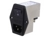 Conector alimentare SCHURTER AC C14 ecranat, 10A, 250V AC, Montare Panou, Seria FKH