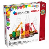 Cumpara ieftin Magna-Tiles Builder 32 Piese - Set Magnetic Constructii STEM 3-9 Ani - Macarale, Roti, Dreptunghiuri