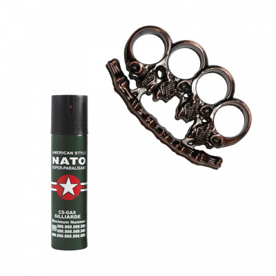 Spray NATO 60 ml, cadou rozeta, craniu, 1 cm, bronz foto