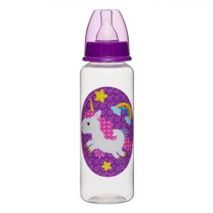 Biberon First Step Unicorn, Tetina Silicon, Capacitate 250 ml, Multicolor, 0M+