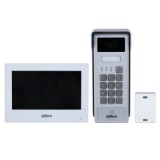 Kit videointerfon Dahua KTX03 S2 2 fire cu Wi-Fi, ecran touchscreen 7 inch 1024x600, camera 2MP, IR, control acces cu card si parola, aplicatie mobila
