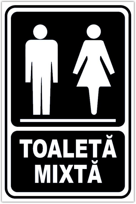 Indicator negru toaleta mixta