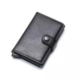 Portofel pentru carduri cu protectie RFID, JustZEN&trade;, super compact, negru