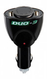 Priza tripla bricheta Duo-3 12V + USB Garage AutoRide, Lampa