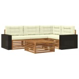 vidaXL Set de canapele de exterior 5 pcs Natural și Crem 3383333