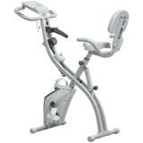 HOMCOM Bicicletă fitness pliabilă 8 niveluri de rezistență magnetică spătar șa reglabilă m&acirc;nere ergonomice negru argintiu | Aosom Romania