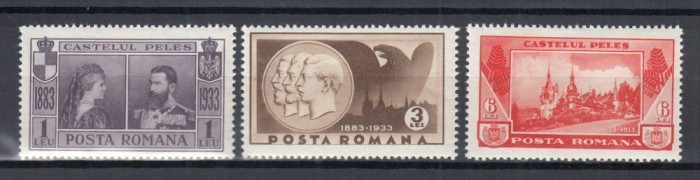 ROMANIA 1933 LP 105 SEMICENTENARUL CASTELULUI PELES SERIE SARNIERA