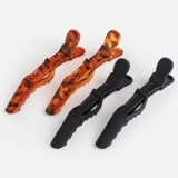 Clame de par duble, Set 4 buc, Negru si Maro, 11 cm, CMCLASS