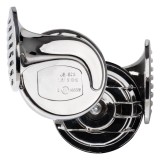 Claxon auto cromat 12V set 2 bucati tip fanfara, semnal sonor bitonal 410Hz LOW 510Hz High, 110+/-5dB, AMiO CHR-01 01715