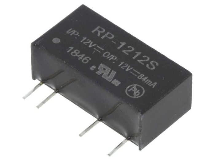 Convertor DC/DC 12V 1W, SIP7