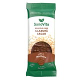 Rondele din orez expandat cu glazura de cacao, 66g, SanoVita