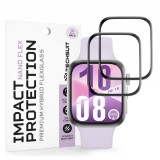 Folie Protectie Techsuit Nano Flex pentru Huawei Watch Fit 4, Set 2 bucati, Plastic, Neagra