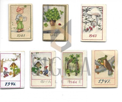 LOT , 7 MINI CALENDARE , 1941- 1947 foto